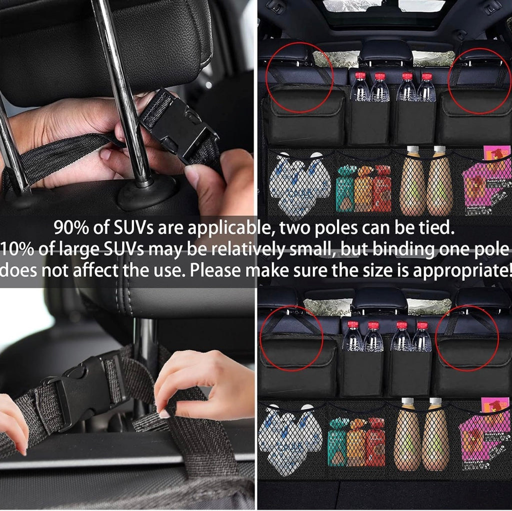 Car Trunk Organizer, Backseat Hanging Organizer With 8 Large Storage Bag Super Capacity, Waterproof Trunk Storage Bag